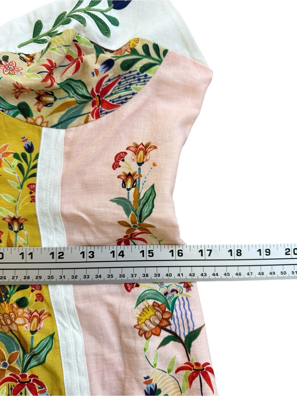 NWT FARM Rio Delicate Floral Stripes Linen Maxi Corset Dress L - Picture 8 of 13